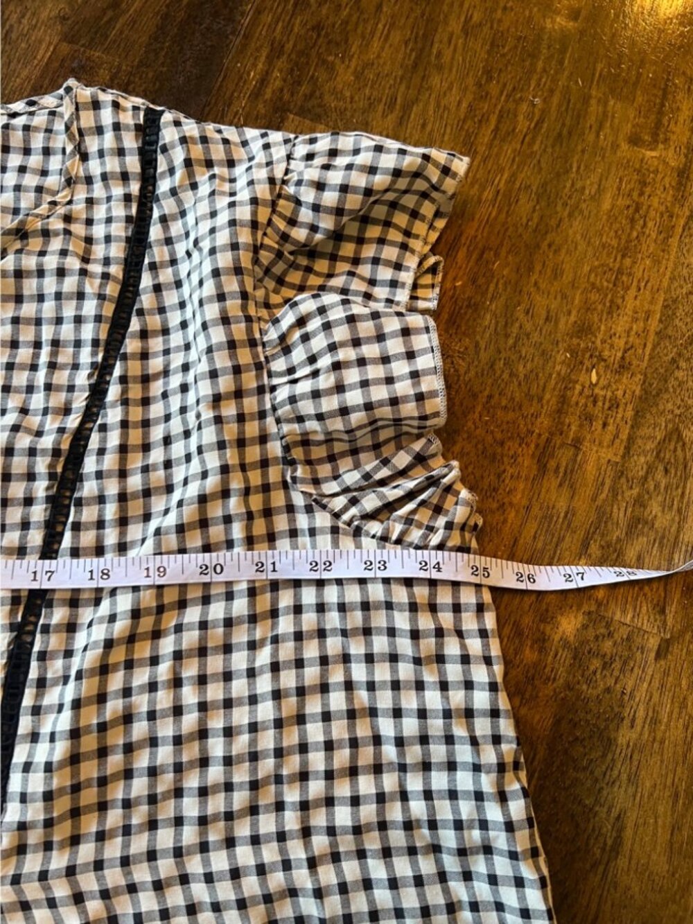 Weekend Suzanne Betro flutter Sleeve Gingham V-Neck blouse Size 4X - Picture 8 of 9
